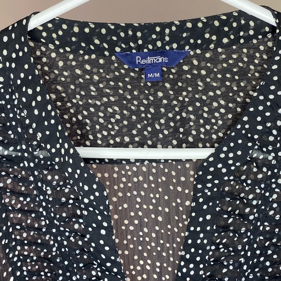 Reitmans - Polka Dotted Short Sleeve Blouse - Medium - Picture 3 of 3